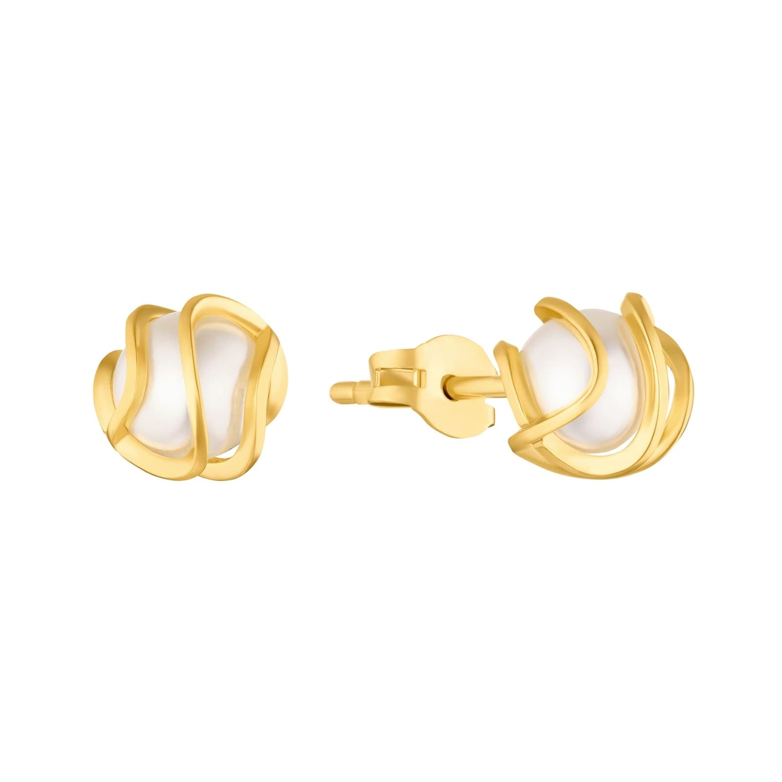 9ct Yellow Gold Bead Stud Earrings