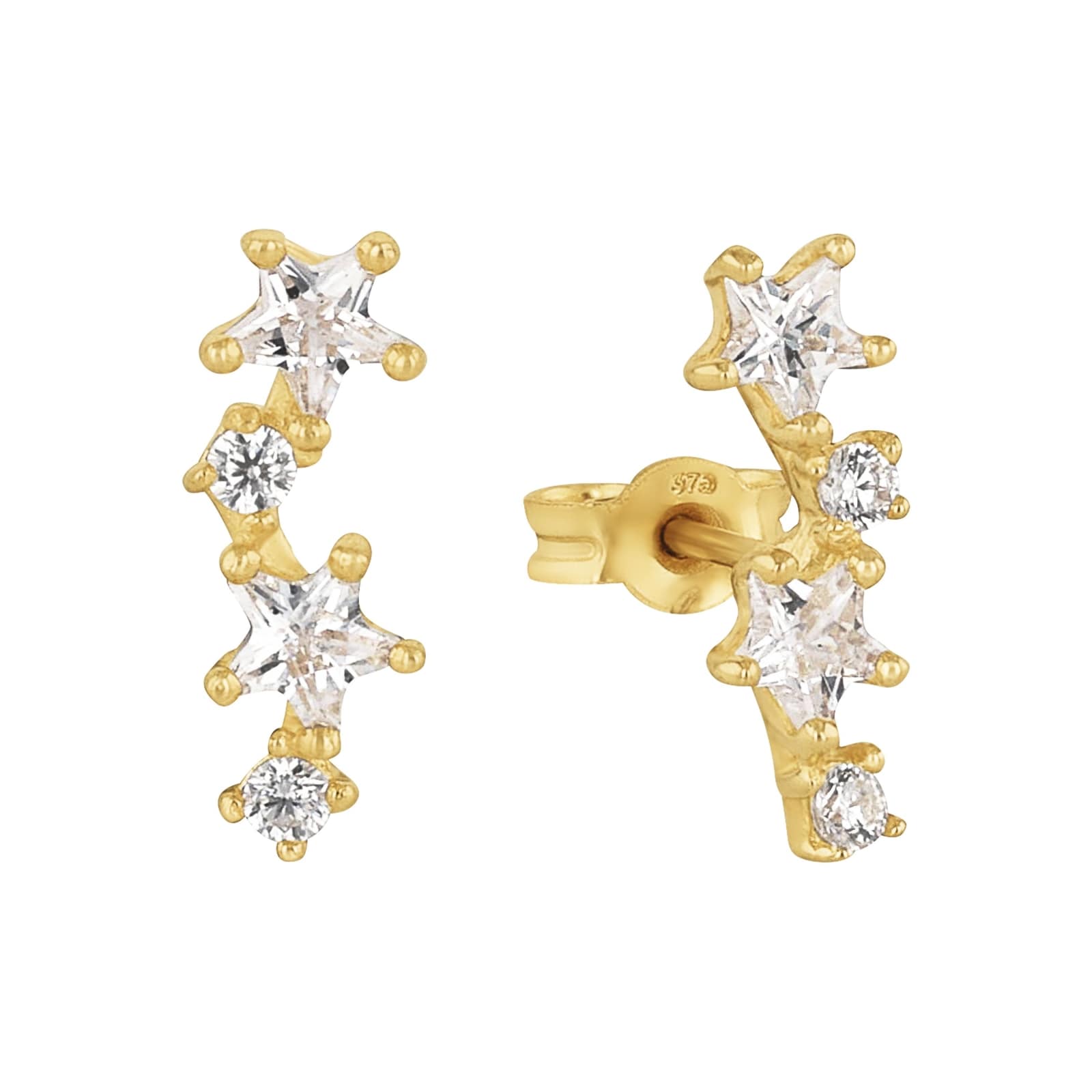 9ct Yellow Gold Cubic Zirconia Drop Earrings