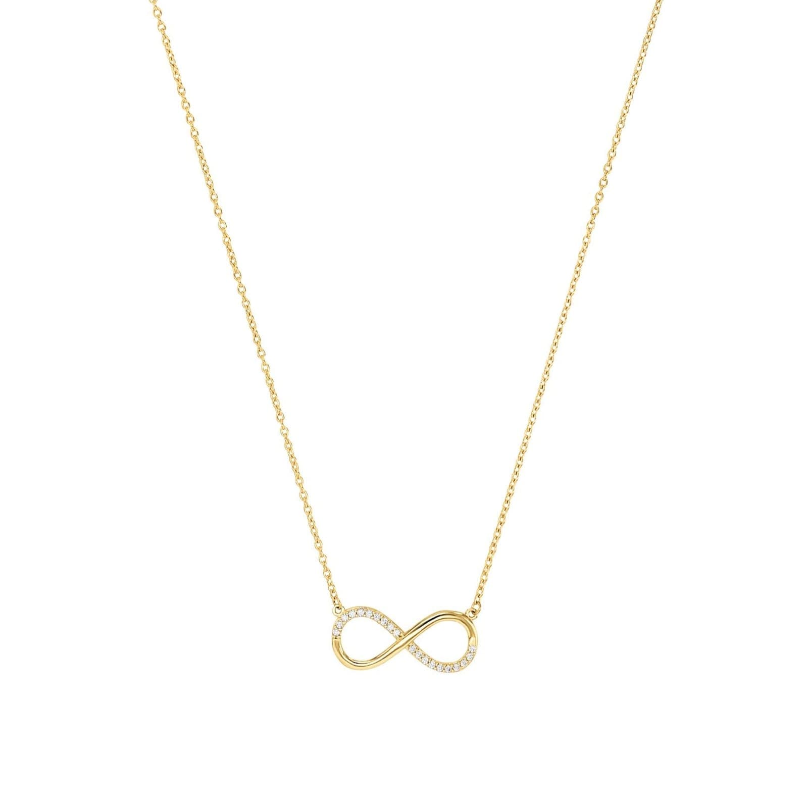 9ct Yellow Gold Cubic Zirconia Infinity Loop Necklace
