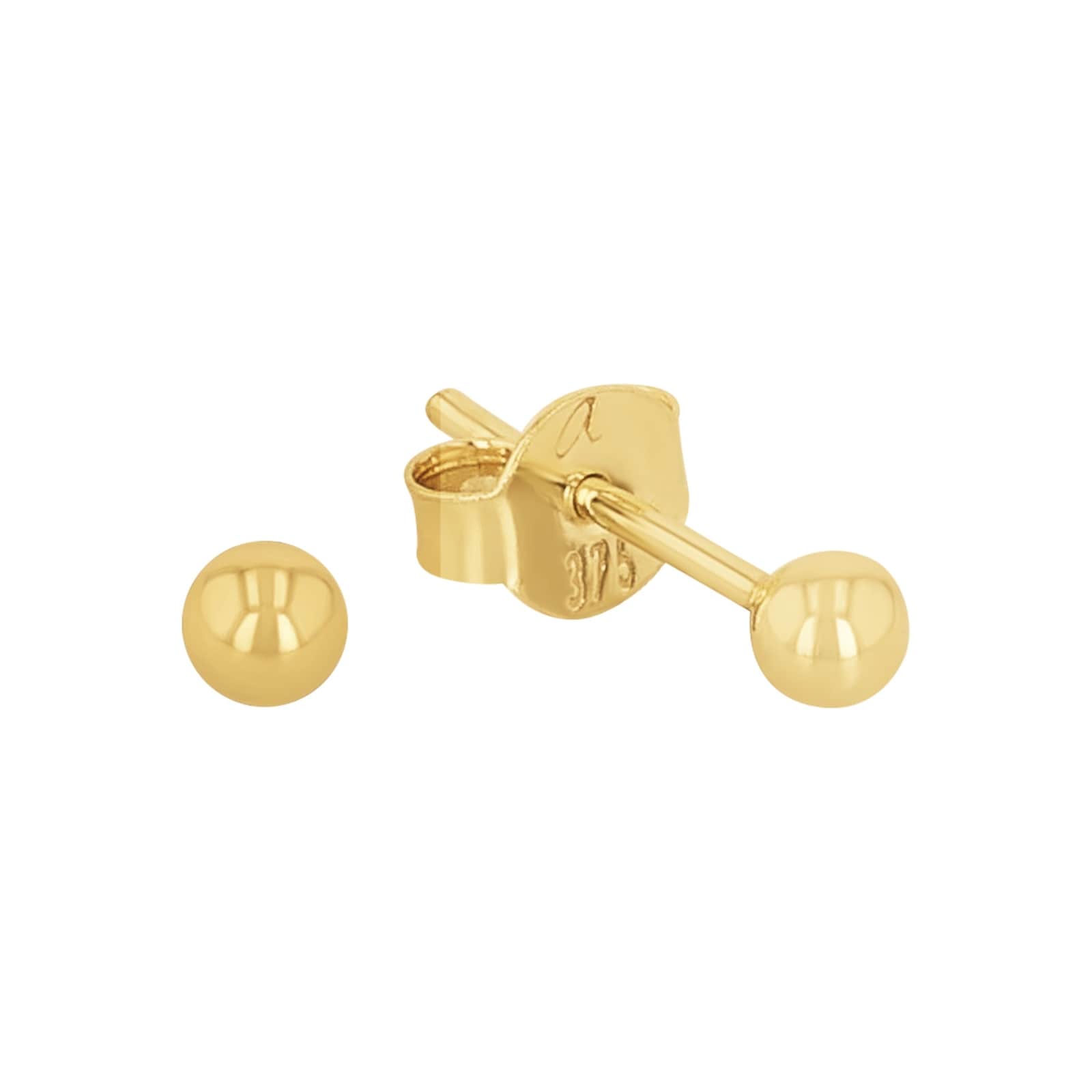 9ct Yellow Gold Circular Stud Earrings