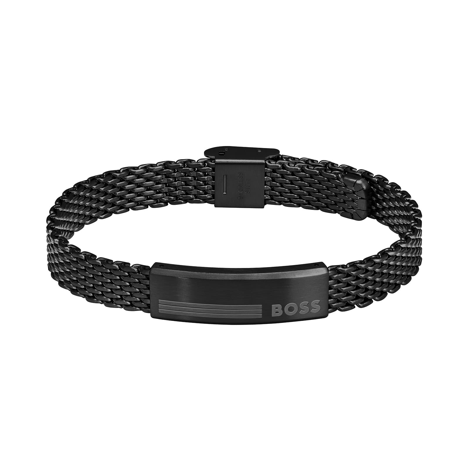 Gents BOSS Alens Black Stainless Steel Bracelet