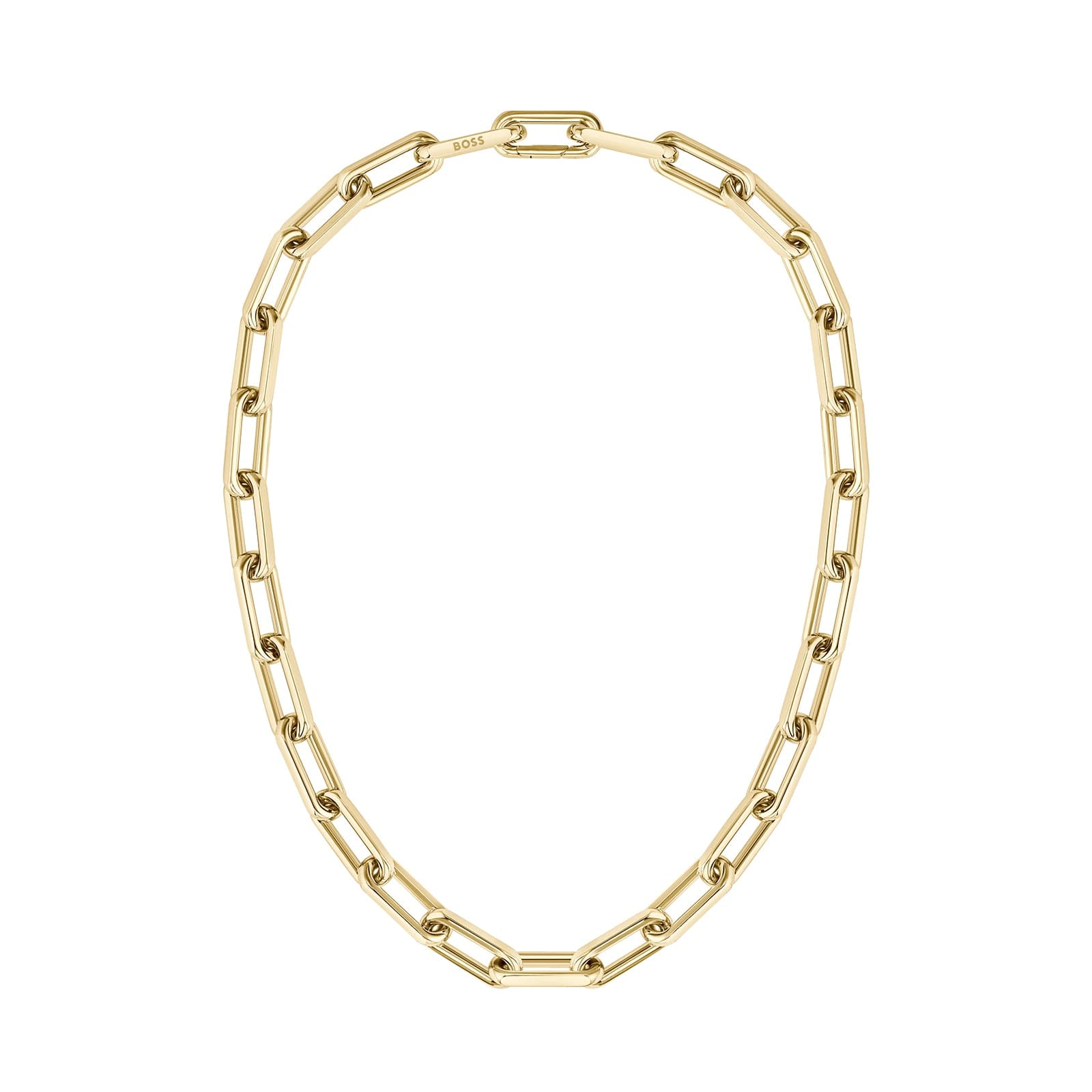 Ladies BOSS Halia Light Gold Coloured Linked Necklace