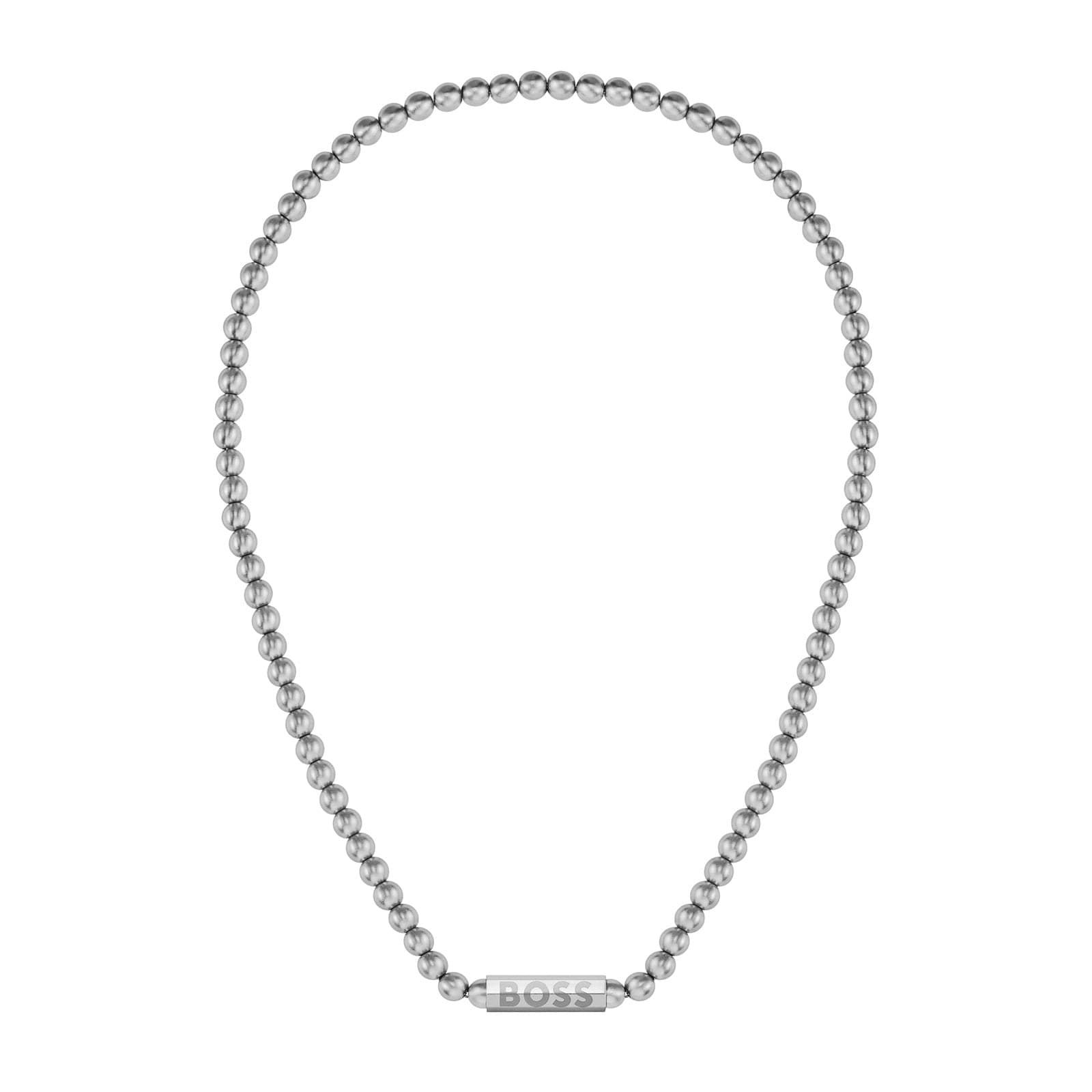 Gents BOSS Stainless Steel Sphere Beaded Necklace