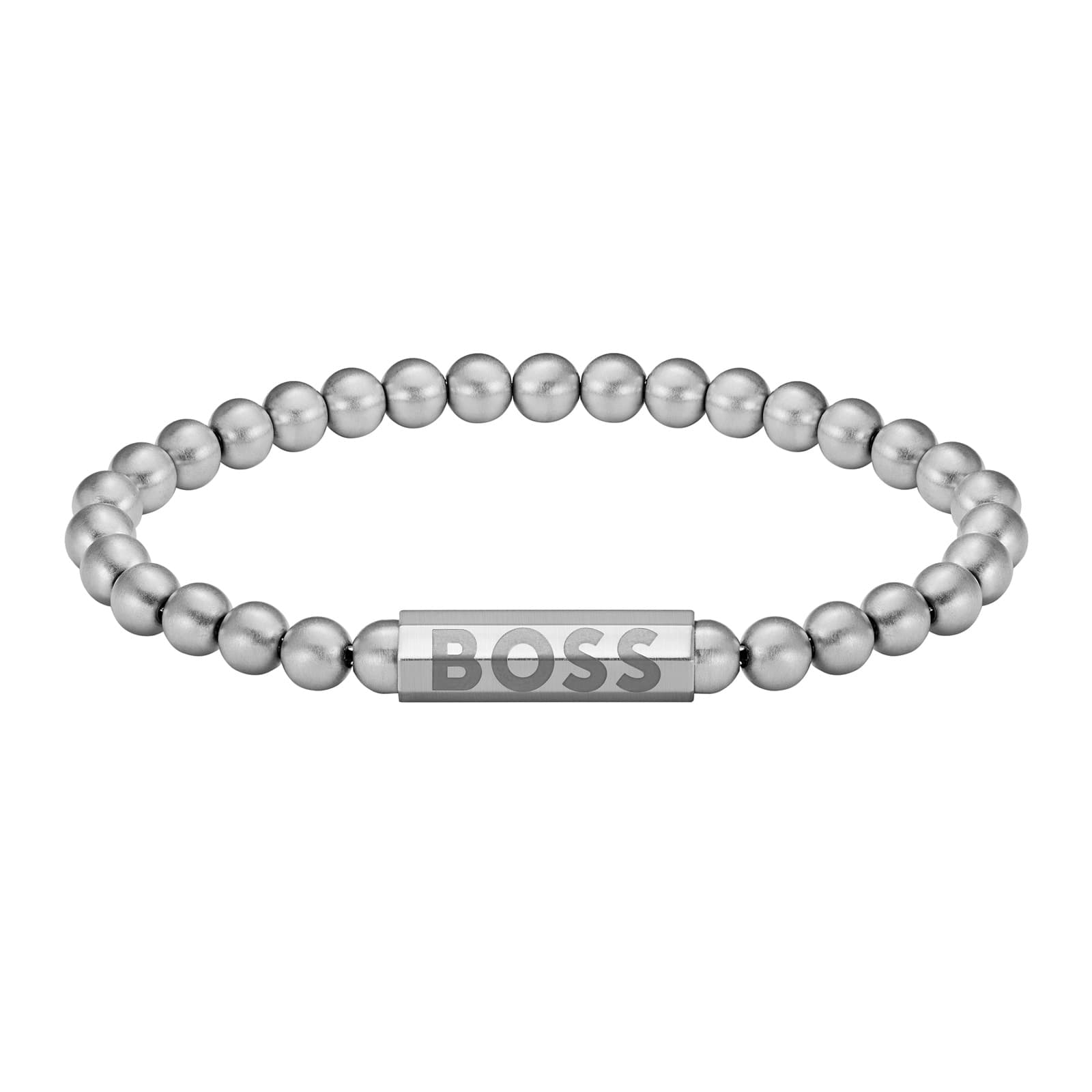 Gents BOSS Stainless Steel Sphere Beaded Bracelet