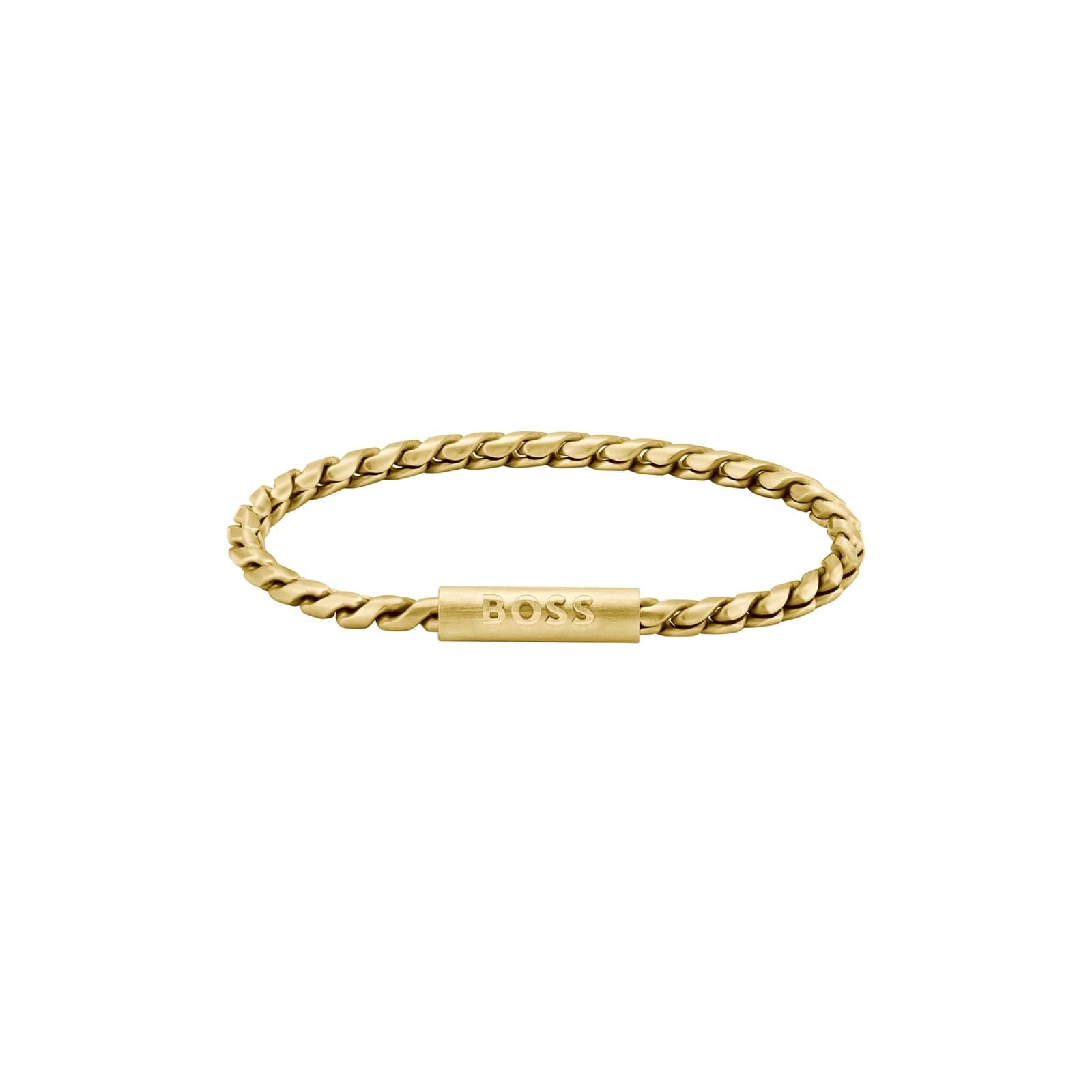 Gents BOSS Doran Yellow Gold Coloured Chain Link Bracelet