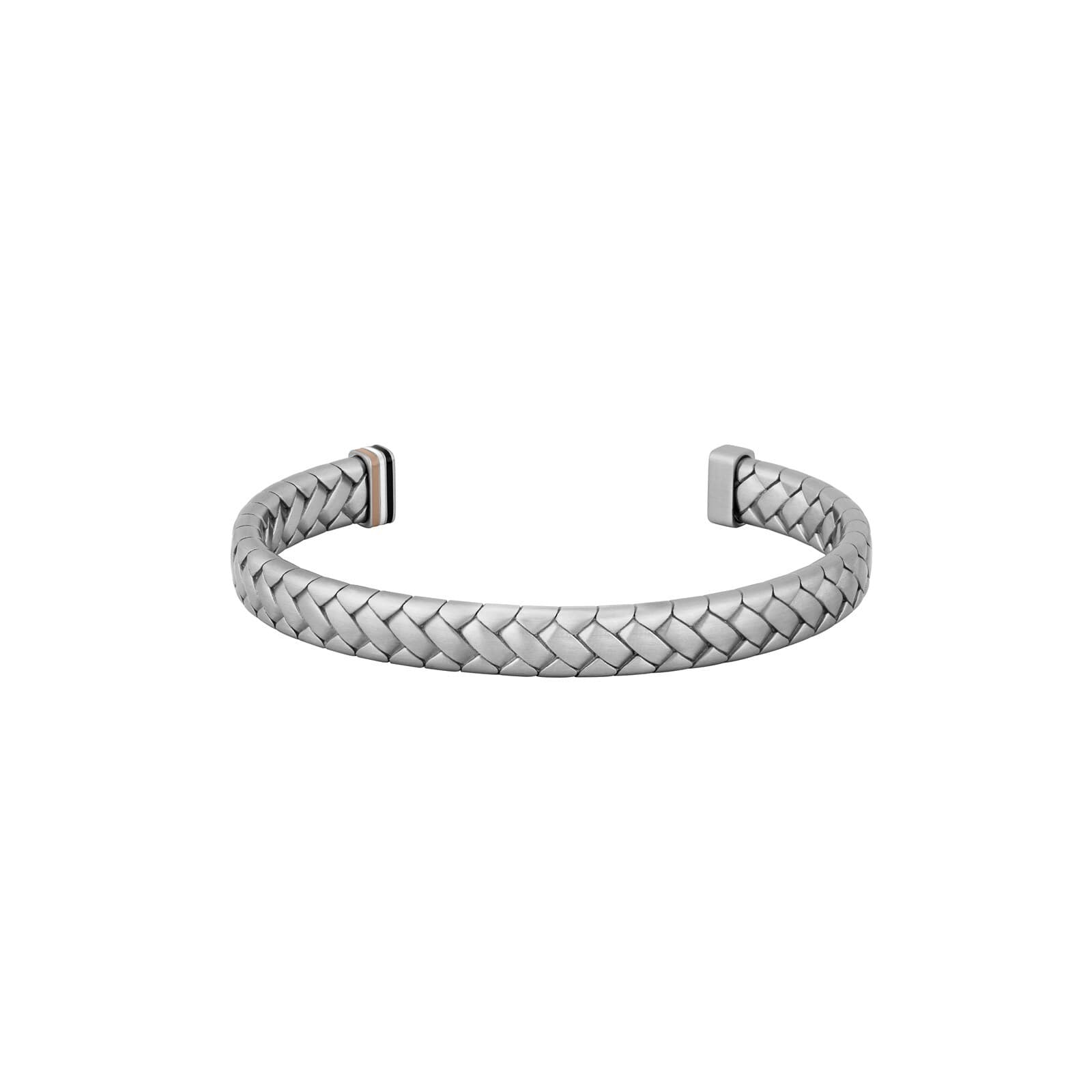 Gents BOSS Tailored Stainless Steel Herringbone Cuff Bangle