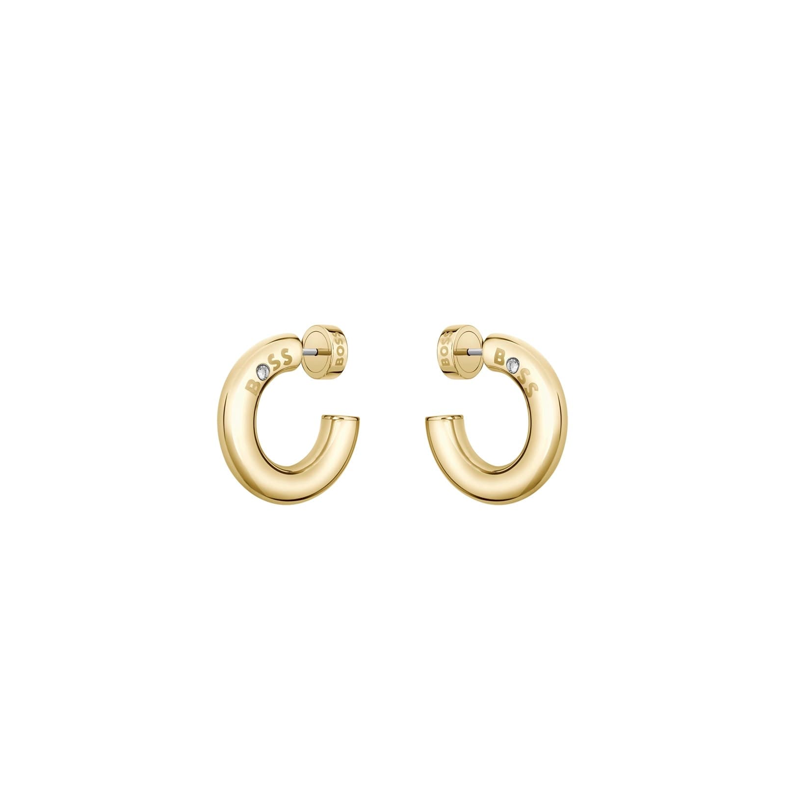Ladies BOSS Live Yellow Gold Coloured Hoop Earrings