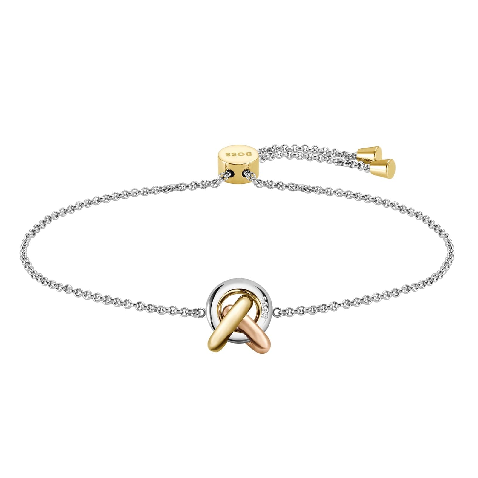 Ladies BOSS Harmonie Tri Coloured Knot Bracelet